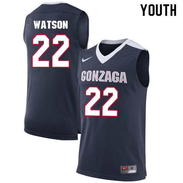 Youth #22 Anton Watson Gonzaga Bulldogs College Basketball Jerseys Sale-Navy